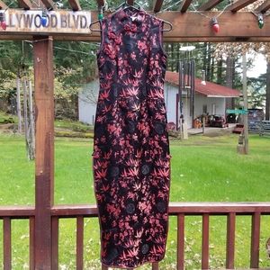 Vintage Mimi Red and Black Floral Print Dress - SM